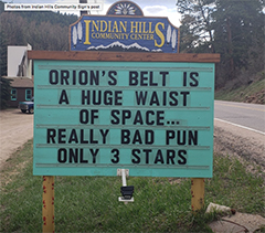 humor Orion's belt